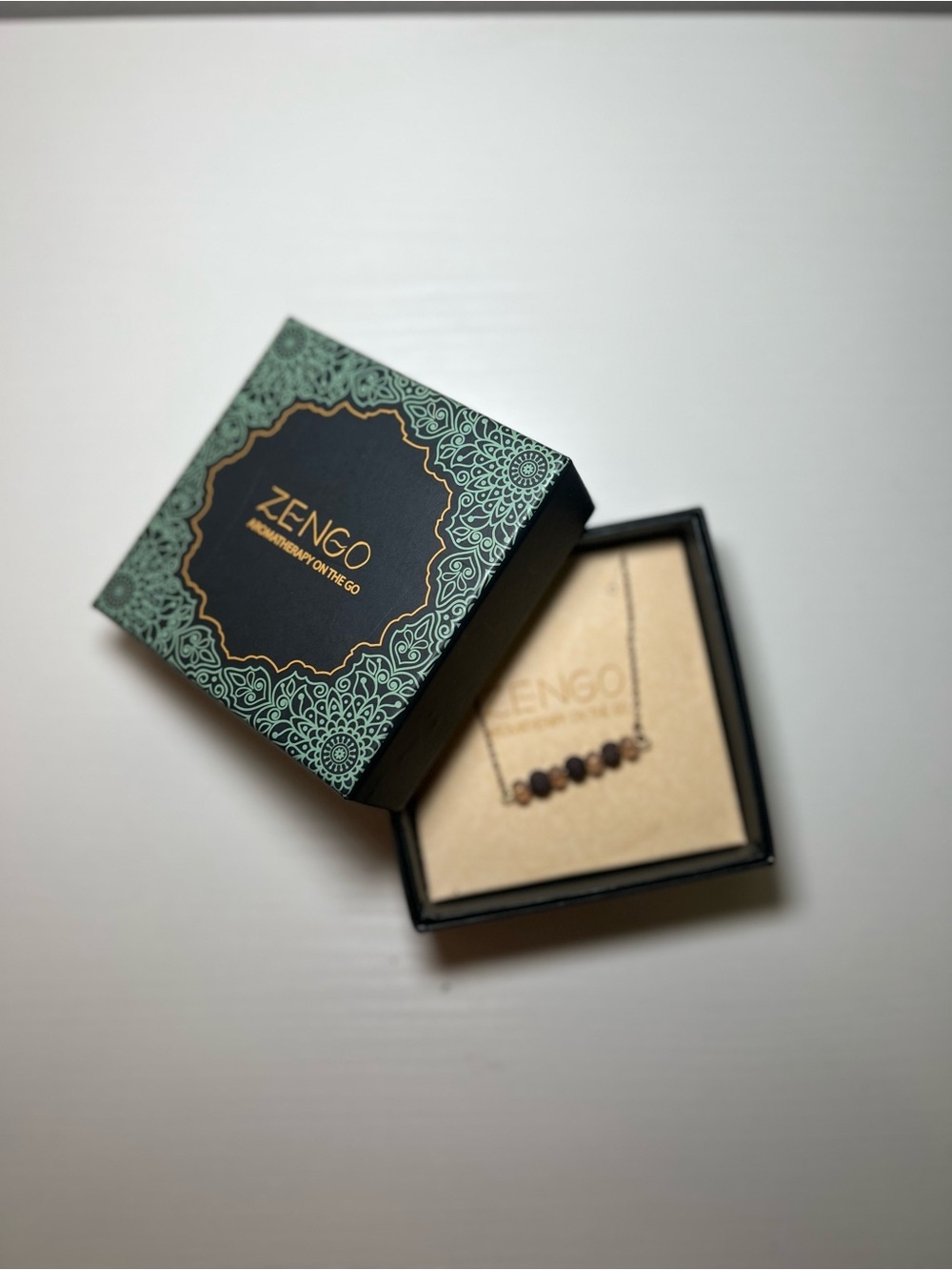 Zengo Brown Beaded Bar Necklace - Elegant Everyday Pendant